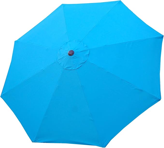 BELLRINO DECOR Replacement LAKE BLUE" STRONG & THICK" Umbrella Canopy for 10ft 8 Ribs (Canopy Only)