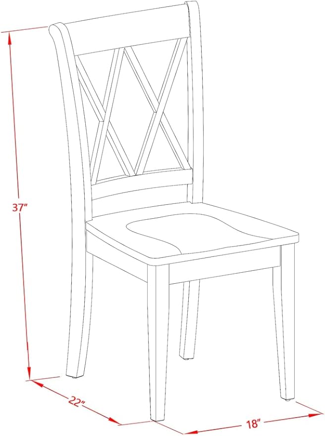 East West Furniture DOCL5-MAH-W 5 Piece Modern Dining Table Set Includes a Rectangle Wooden Table with Butterfly Leaf and 4 Kitchen Dining Chairs, 42x78 Inch, Mahogany