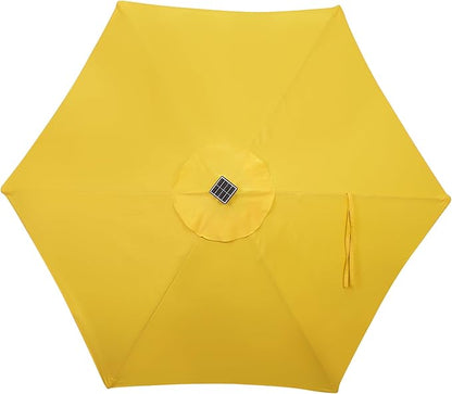 Blissun 7.5 ft Solar Umbrella, 18 LED Lighted Patio Umbrella, Table Market Umbrella