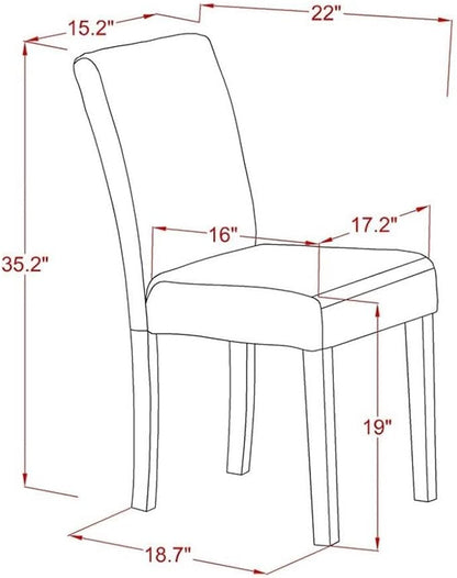 East West Furniture X027AB264-6 6 Piece Dining Table Set Contains a Rectangle Kitchen Table with X-Legs and 4 White Faux Leather Upholstered Chairs with a Bench, 40x72 Inch, Multi-Color