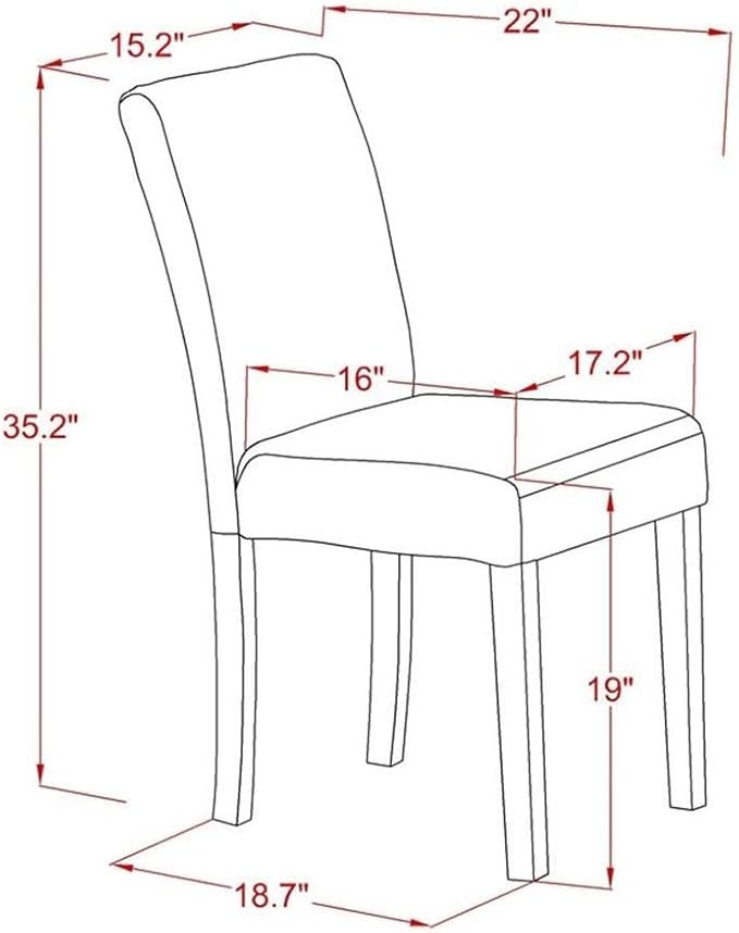 East West Furniture X097AB264-5 5 Piece Dining Room Furniture Set Includes a Rectangle Dining Table with X-Legs and 4 White Faux Leather Upholstered Chairs, 40x72 Inch, Multi-Color