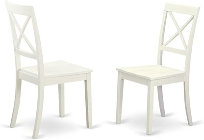 East West Furniture LGBO9-LWH-W 9 Piece Kitchen Table & Chairs Set Includes a Rectangle Dining Table with Butterfly Leaf and 8 Dining Room Chairs, 42x84 Inch, Linen White
