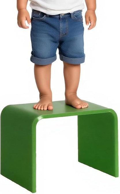 Acrylic Kids' Step Stool – Small Footstool for Bathroom, Kitchen/Bedroom, 12.5”x9.7”x9”, Holds 200lbs, Multi-Use as Toilet Stool, Shower/Water-Resistant Stool, Seating and Placing Items