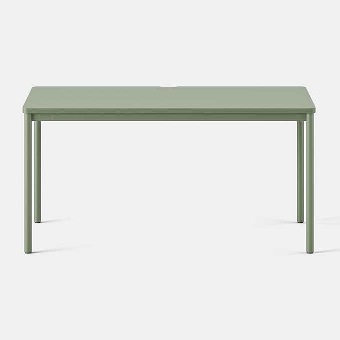 Branch Daily Desk - Functional at Home Office Desk with Effortless Assembly, Timeless Design, Rounded Corners, and Built-in Cable Notch - 58” W x 27” H x 24” D - Sage