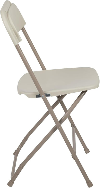 Flash Furniture Hercules Series Plastic Folding Chair - Beige - 6 Pack 650LB Weight Capacity Comfortable Event Chair-Lightweight Folding Chair
