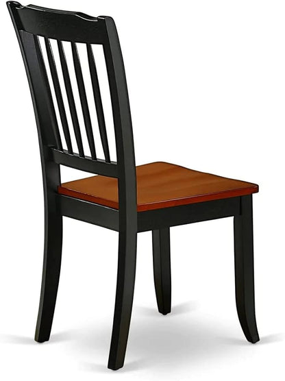 East West Furniture MZDA5-BCH-W 5 Piece Dining Room Furniture Set Includes a Rectangle Kitchen Table with Dropleaf and 4 Dining Chairs, 36x54 Inch, Black & Cherry