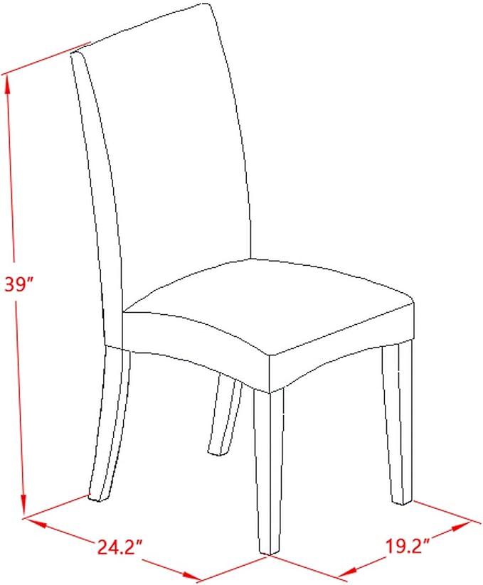 East West Furniture V697DR124-5 5 Piece Dining Room Table Set Includes a Rectangle Dining Table with V-Legs and 4 Black Color Linen Fabric Upholstered Chairs, 40x72 Inch, Multi-Color