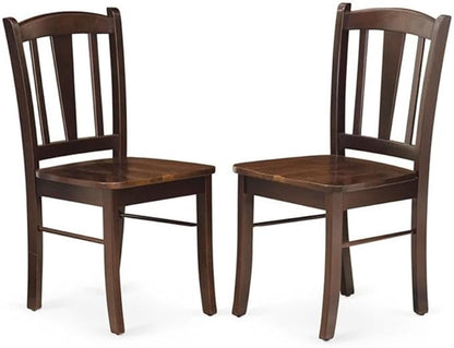 East West Furniture HLDL5-MAH-W 5 Piece Kitchen Table Set for 4 Includes a Round Dining Table with Pedestal and 4 Dining Room Chairs, 42x42 Inch, Mahogany