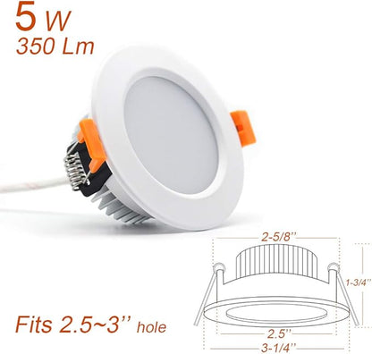 2.5 inch Dimmable LED Recessed Lighting, 5W Retrofit Downlight, 4000K Natural White, CRI 80 with LED Driver, as AC 110V Ceiling Light Fixture for Living Room, Kitchen, Bedroom, Hallway, 4 Pack
