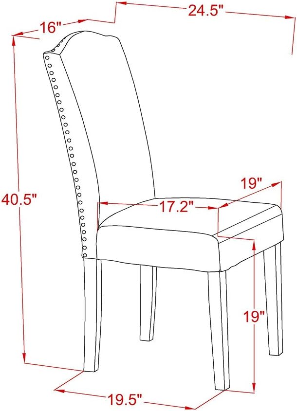 East West Furniture V027EN206-7 7 Piece Dining Table Set Consist of a Rectangle Kitchen Table with V-Legs and 6 Dark Shitake Linen Fabric Parson Dining Chairs, 40x72 Inch, Multi-Color