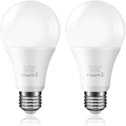 Dusk to Dawn Light Bulb, Sensor LED Bulbs Smart Lights Bulb 5W A19 Automatic On/Off, Indoor/Outdoor Lighting Lamp for Porch Garage Driveway Yard Hallway(E26,Soft White,2-Pack)