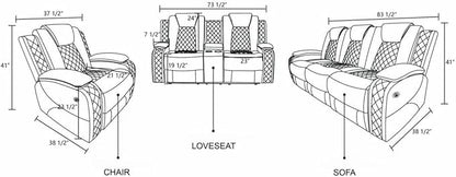 Electric Power Recliner Chair Living Room Furniture, Comfy Wide Lazy Home Theater Breathing Leather Seating with USB 2.0 Charging Ports, LED Light Strips (Red)