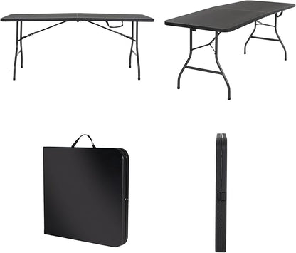 COSCO Molded Folding Banquet Table w/Handle, 6ft, Black