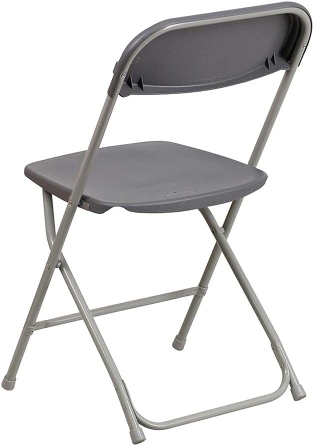 Flash Furniture Hercules Series Plastic Folding Chairs for Parties and Weddings, Stackable Commercial Event Seats, Set of 10, Gray