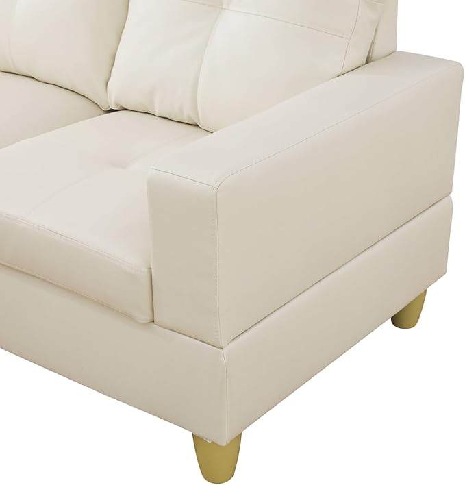 Sectional Couch with Ottoman Storage, L Shaped Sofa Furniture Sets, Modern Modular Couch Comfy Sofa for Living Room Bedroom, White