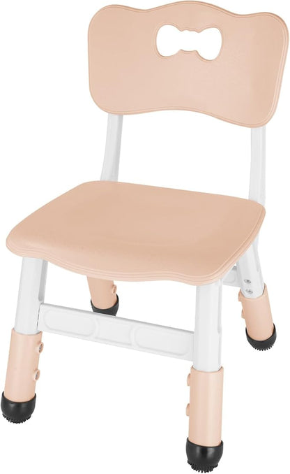 FUNLIO Adjustable Kids Chair (1pc), 3 Level Height Adjustable Toddler Chair for Ages 3-8, Sturdy Child Chairs with Maximum Bearing 220lbs, for Classrooms/Daycares/Homes, CPC & CE Approved - Natural