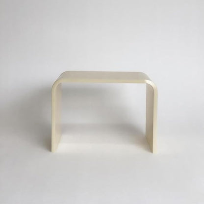 Acrylic Kids' Step Stool – Small Footstool for Bathroom, Kitchen & Bedroom, 12.5”x9.7”x9”, Holds 200lbs, Multi-Use as Toilet Stool, Shower/Water-Resistant Stool, Seating and Placing Items (Off-White)