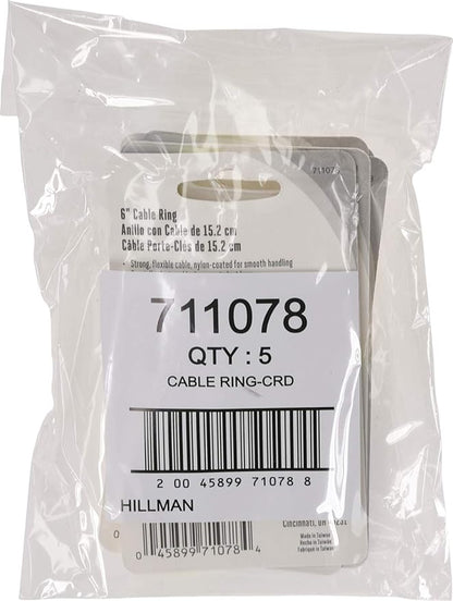Hillman Cable Ring 6" with Lock, Steel, 1 Pack
