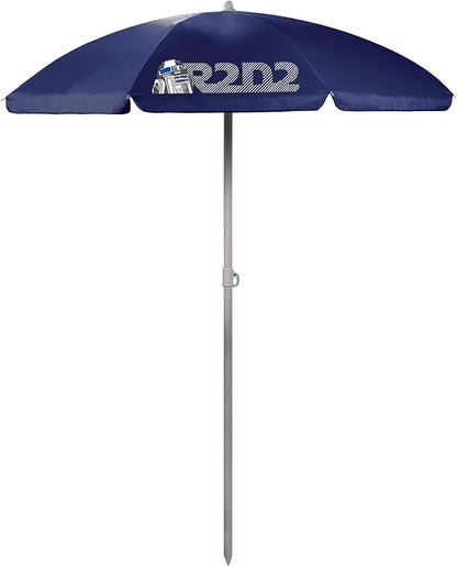 PICNIC TIME Outdoor Canopy Sunshade Beach Umbrella 5.5', Small Patio Umbrella, Beach Chair Umbrella