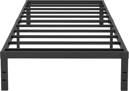 10 Inch Twin Bed Frames, Platform Metal Bed Frame Twin Size Heavy Duty Steel Slat Mattress Foundation, No Box Spring Needed, Easy Assembly, Noise-Free, Black