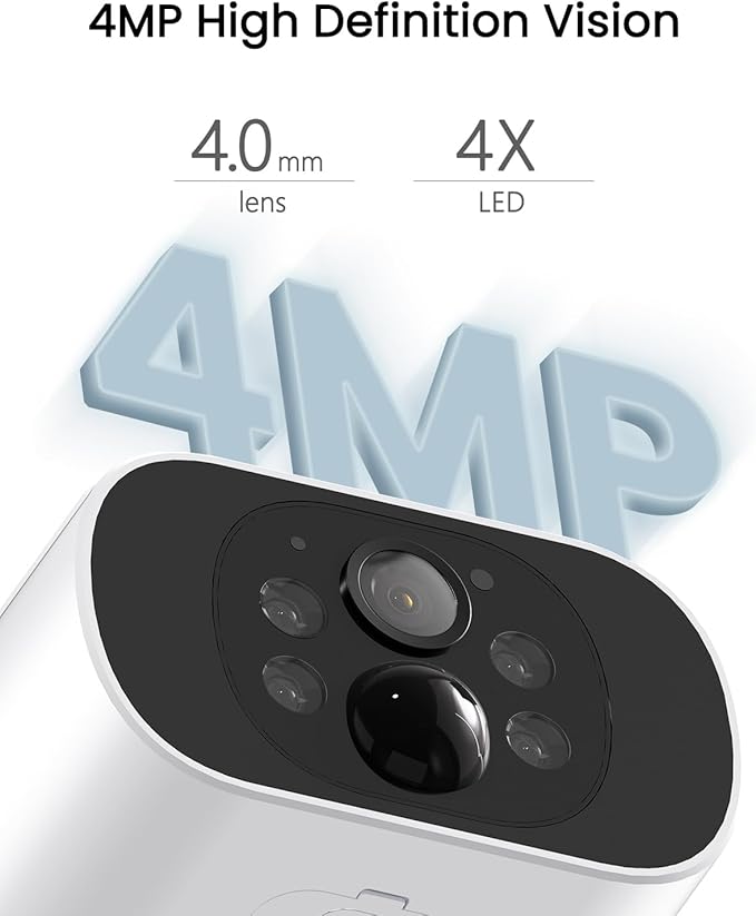 Solar Security Cameras Wireless Outdoor, 4 Cam-Kit, 4MP Solar Security Camera Wireless System, Color Night Vision, Motion Detection, No Monthly Fee, 64GB Memory Card