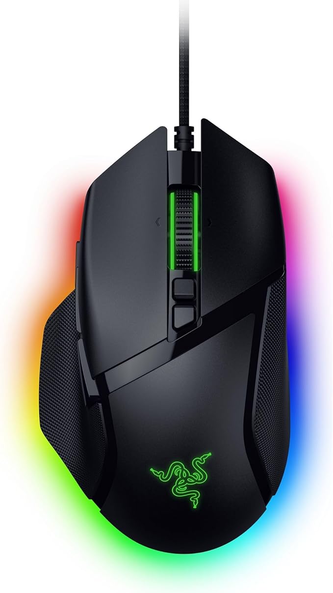 Razer Basilisk V3 35K Wired Ergonomic Gaming Mouse : HyperScroll Tilt Wheel - 35K DPI Optical Sensor Gen 2-13 Customizable Controls - Chroma RGB - Optical Switches Gen 3 - Speedflex Cable