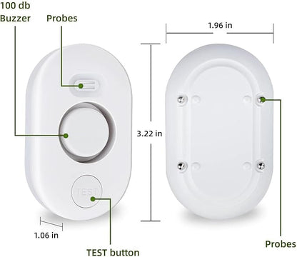 Water Leak Detector Sensor Alarm: Home Water Flooding Monitor Smart Sink Overflow Monitoring Adjustable Wet Moisture Alert Pipe Leakage Drip Detection Warning for Basement Floor 4Pack