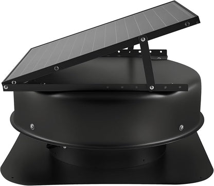 VEVOR 50W Solar Attic Fan, 3000 CFM with Smart Control, Built-in Smoke & Temperature Sensors, Weatherproof & Low-Noise for Roof Ventilation