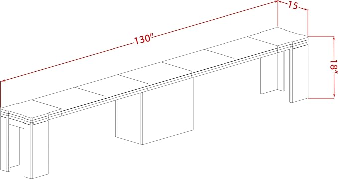 X07SI-BC8-04 - 10 Pieces Modern Dining Set contains an Extendable Rectangle Kitchen Table, 1 Coffee Table, 7 Dining Chairs and 1 Modern Bench, 39x120 Inch, Antique Walnut