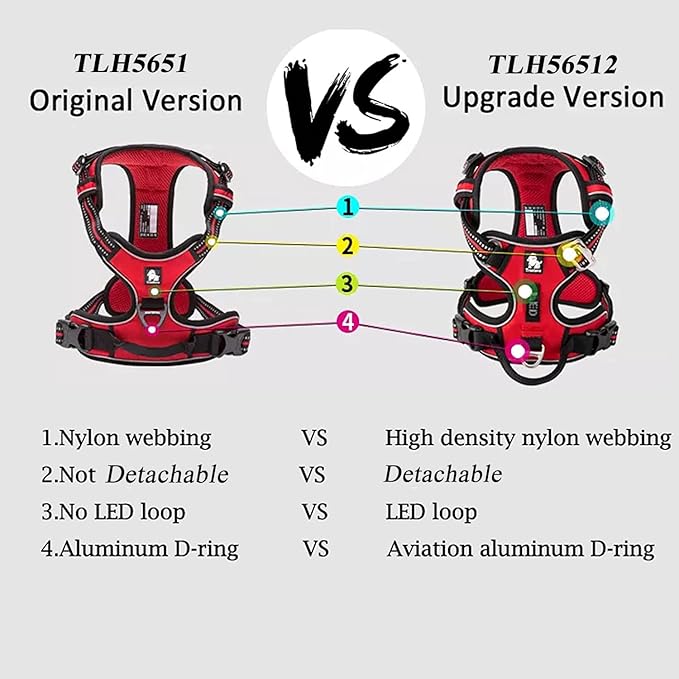 Truelove Dog Harness No Pull Nylon Reflective Pet Harness Adjustable Comfortable Control Step-in Brilliant Colors TLH56512