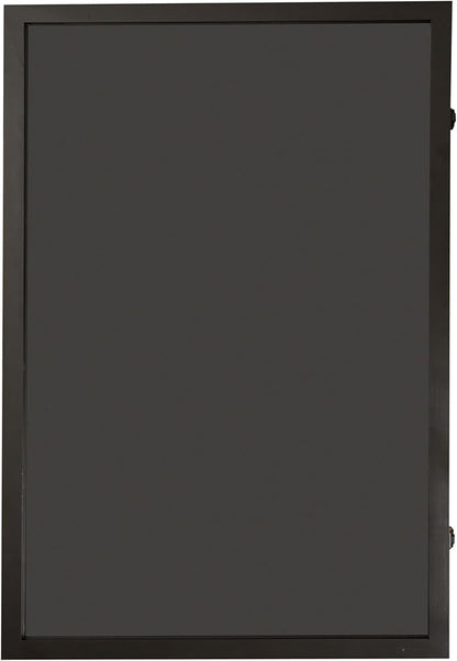 Flash Furniture Banks Jersey Display Case, Hanging PVC Tube, Velvet Lined Back, Foam Sheet Insert, Acrylic Window, Anti-Theft Lock with Keys, 24x36, Black