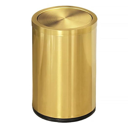 2.6 Gallon Gold Bathroom Trash can with lid,Small Office Garbage can Wastebasket bin for Bedroom,Living Room,Kitchen (Gold)