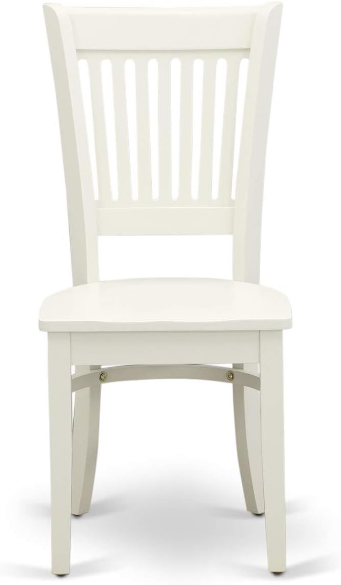 East West Furniture BOVA3-LWH-W 3 Piece Modern Dining Table Set Contains a Round Kitchen Table and 2 Kitchen Dining Chairs, 42x42 Inch, Linen White