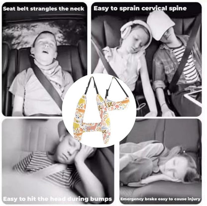 H-Shaped Car Travel Pillow Headrest Set for Kids & Adult-Adjustable Car Seat Pillow, Soft Ergonomic Neck Head Support Sleeping Cushion for Long Distance Travel