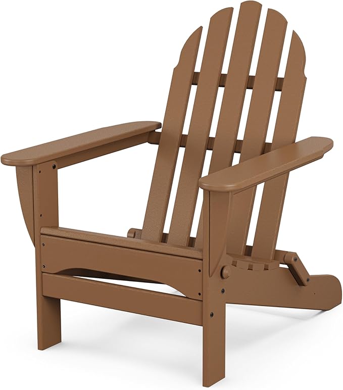POLYWOOD AD5030TE Classic Folding Adirondack Chair, Height: 35.00" - Width: 29" - Depth: 35.00", Teak