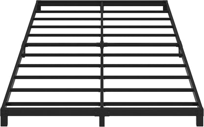 5 Inch Low Queen Bed Frame, Heavy Duty Bed Frame Queen Size Low Profile, No Box Spring Needed, Easy Assembly, Noise Free, Black