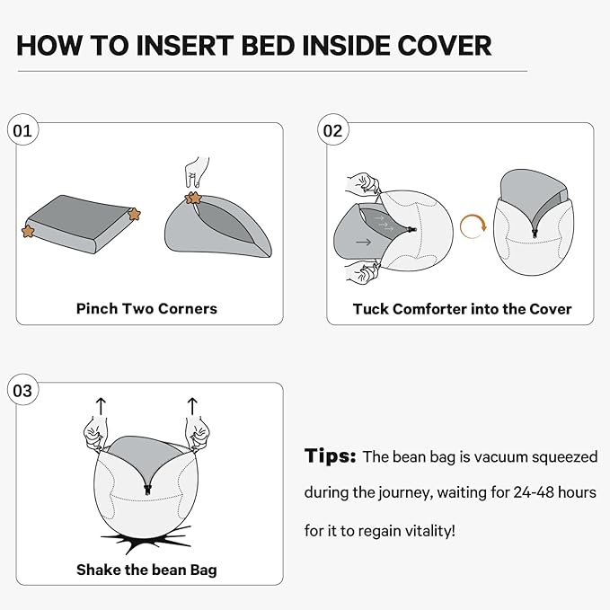 Bean Bag Chairs for Adults - Giant Bean Bag Chair Convertible Bean Bag Bed - Beanbag Chair with Micro Fiber Cover/Furniture Foam Filler - Floor Couch Sofa in Bedroom Dorm Room - Full Navy Blue