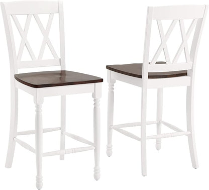 Crosley Furniture Shelby Wood X Back Counter Height Bar Stools Set of 2