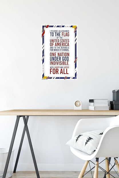 Trends International The United States Of America - Pledge Of Allegiance Wall Poster, 14.725" x 22.375", Premium Unframed Version