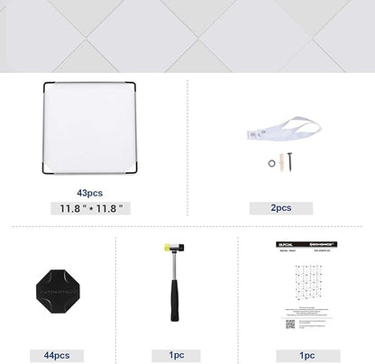 SONGMICS Cube Storage Organizer, Set of 12 Plastic Cubes, Book Shelf, Closet Organizers and Storage, Room Organization, Bedroom Living Room, 12.2 x 36.6 x 48.4 Inches, White ULPC34L