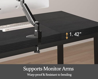 63 Inch Large Computer Desk, Gaming Long Desk with A Modern Design Wide Desk at Home, Perfect for Office Work, Studying, and Writing, Etc., Black.