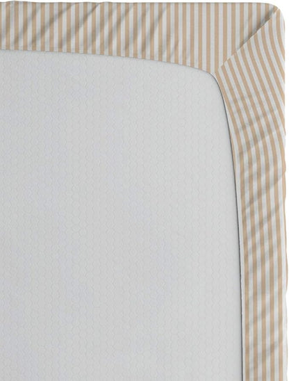 Ambesonne Christmas 2 Pack Fitted Sheet, Fox in Ice Skate Boot, Bed Cover All-Round Elastic Deep Pockets 2 Pieces, Package Contains 2 Queen Size Fitted Sheets, Beige Seafoam and Amber