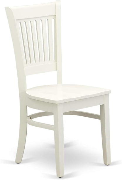 East West Furniture BOVA3-LWH-W 3 Piece Modern Dining Table Set Contains a Round Kitchen Table and 2 Kitchen Dining Chairs, 42x42 Inch, Linen White