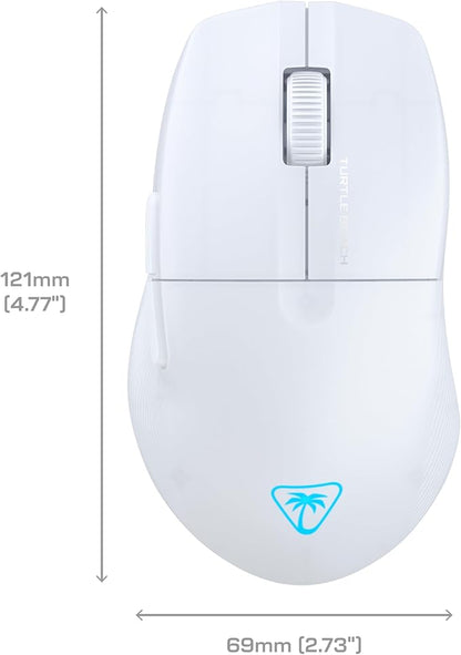 Turtle Beach Pure Air Wireless RGB Gaming Mouse, Ultra-Light 54g Ergonomic Design, 26000 DPI Optical Sensor, 125-Hour Rechargeable Battery, Dual Wireless + Bluetooth, Titan Optical Switches – White