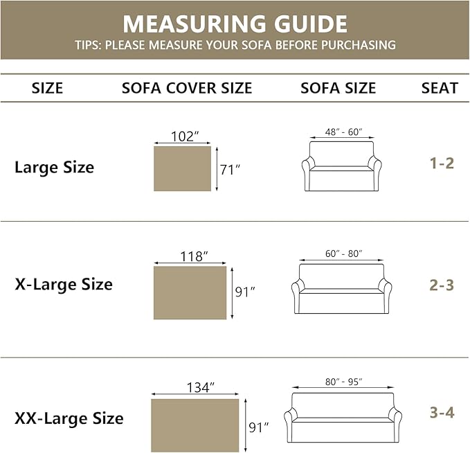 MYSKY HOME Light Gery Chenille Sofa Cover for Dogs Cats Tassel Edge Couch Cover Furniture Protectors for Pets Universal Couch Cover Thick Durable Sectional Couch Covers for 3 Cushion Couch, 91"x 134"