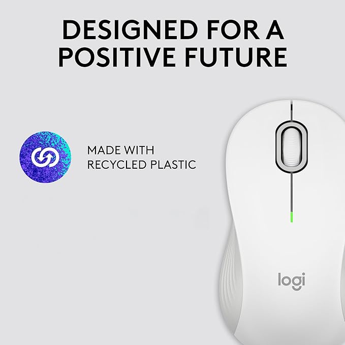 Logitech Signature M550 Wireless Mouse - for Small to Medium Sized Hands, 2-Year Battery, Silent Clicks, Bluetooth, Multi-Device Compatibility - Off White