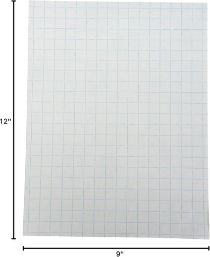 School Smart Graph Paper, 1/2 Inch Rule, 9 x 12 Inches, White, Pack of 500