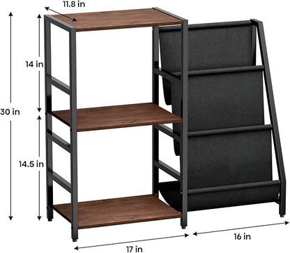 Record Player Stand, Turntable Stand with Vinyl Record Storage Holds up to 300+ Albums, 3-Tier Storage Cabinet And Table with Vinyl LP Display Shelf Holder, Turntable Cabinet Media Console for Living Room