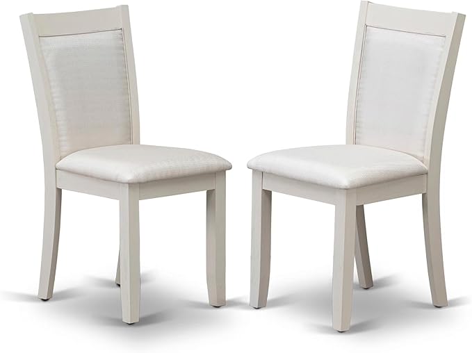 East West Furniture V077MZ001-6 6 Piece Dinette Set Contains a Rectangle Dining Room Table with V-Legs and 4 Cream Linen Fabric Parson Chairs with a Bench, 40x72 Inch, Multi-Color