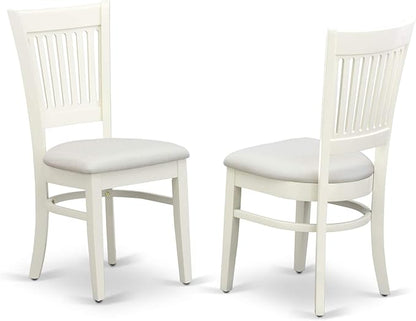 East West Furniture VAVA7-LWH-C 7 Piece Modern Dining Table Set Consist of an Oval Wooden Table with Butterfly Leaf and 6 Linen Fabric Upholstered Dining Chairs, 40x76 Inch, Linen White